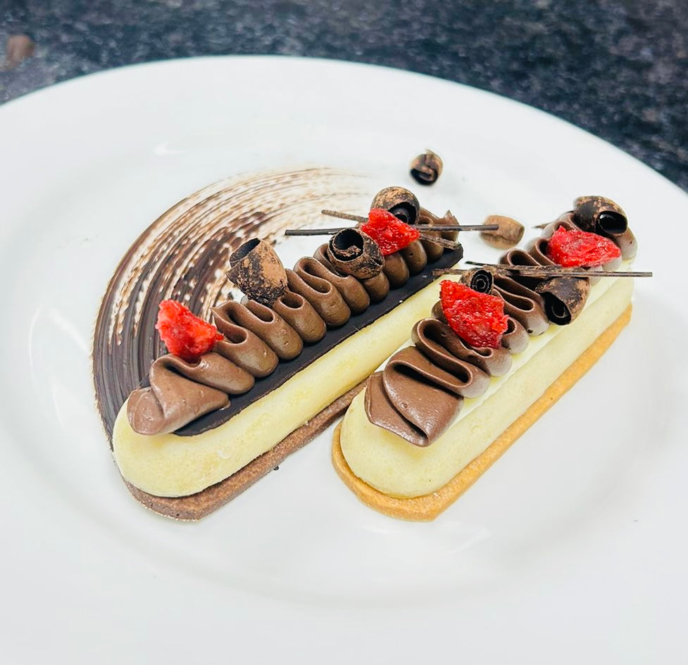Gulukand and Chocolate baked Cheesecake