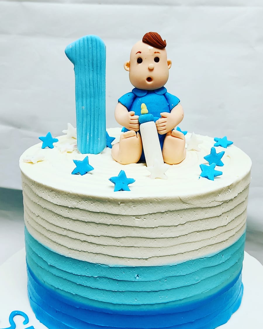 Blue One theme cake OC12