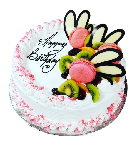 Fresh fruit & macaron cake OC14