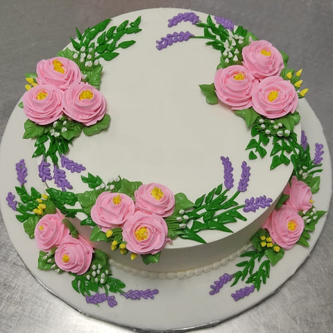 Pink floral cake OC39