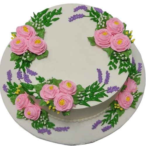 Pink floral cake OC39