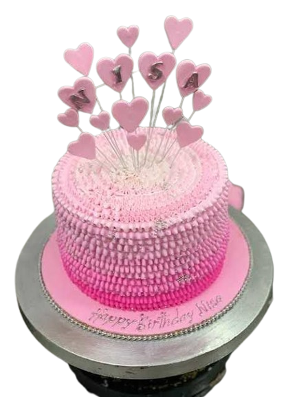 Pink heart stick cake OC7