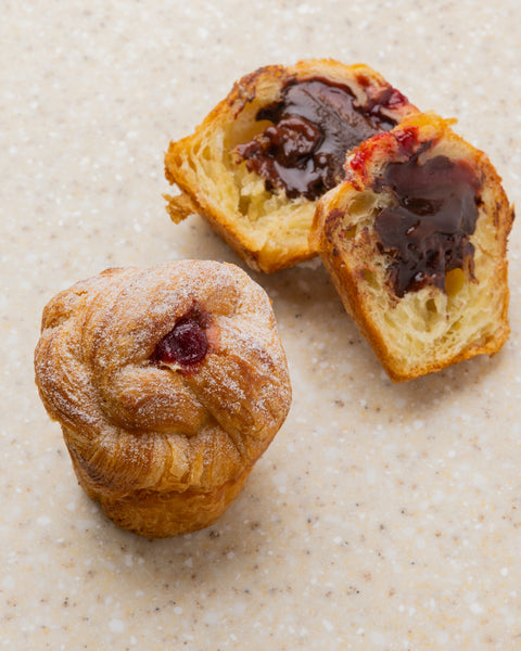 Dark Chocolate Raspberry Cruffin